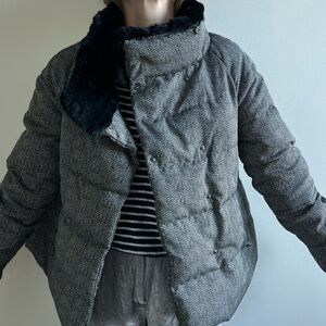 MaxMara Studio // Puffer Jacket w. Imitation Fur Collar